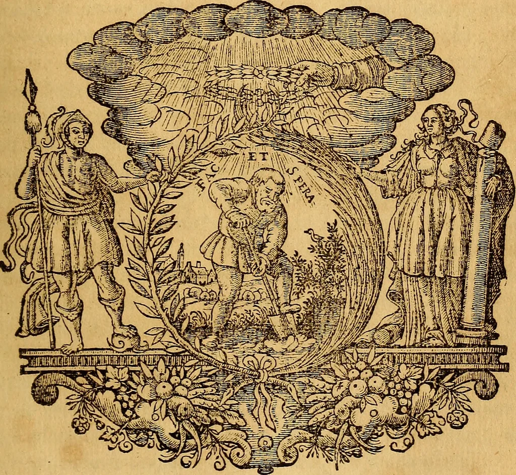 An illustration from Gerardi Joannis Vossi De historicis latinis libri III, 1651, leaf 552