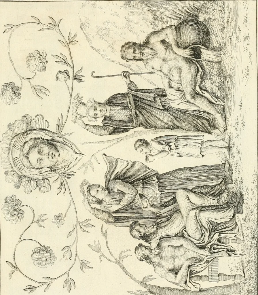 An illustration from Germana quaedam antiquitatis eruditae monumenta : quibus Romanorum veterum ritus varii tam sacri quam profani, tum Graecorum atque Aegyptiorum nonnulli illustrantur, 1745, leaf 294