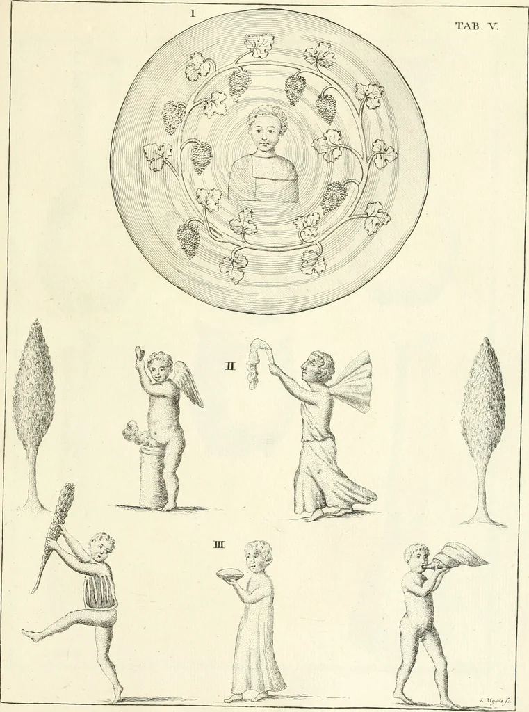 An illustration from Germana quaedam antiquitatis eruditae monumenta : quibus Romanorum veterum ritus varii tam sacri quam profani, tum Graecorum atque Aegyptiorum nonnulli illustrantur, 1745, leaf 302