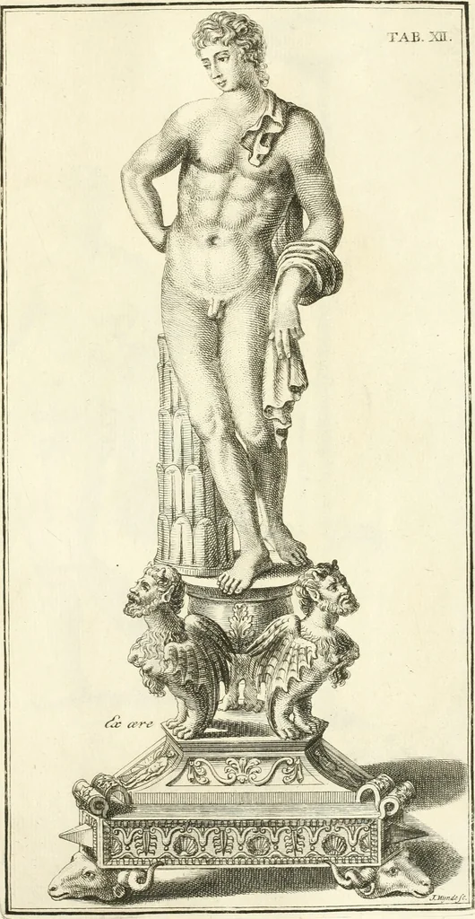 An illustration from Germana quaedam antiquitatis eruditae monumenta : quibus Romanorum veterum ritus varii tam sacri quam profani, tum Graecorum atque Aegyptiorum nonnulli illustrantur, 1745, leaf 316