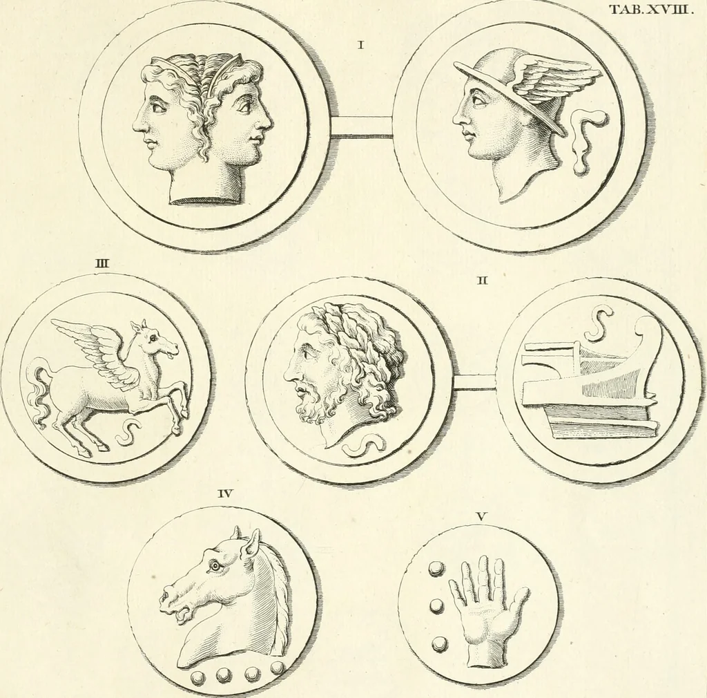 An illustration from Germana quaedam antiquitatis eruditae monumenta : quibus Romanorum veterum ritus varii tam sacri quam profani, tum Graecorum atque Aegyptiorum nonnulli illustrantur, 1745, leaf 328