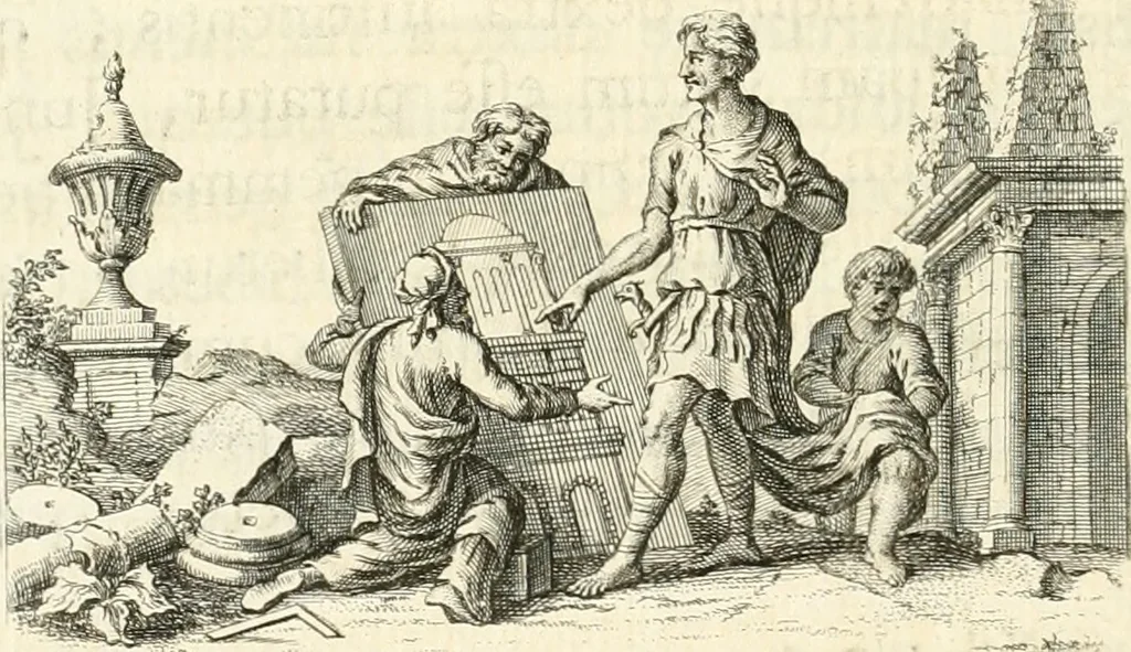 An illustration from Germana quaedam antiquitatis eruditae monumenta : quibus Romanorum veterum ritus varii tam sacri quam profani, tum Graecorum atque Aegyptiorum nonnulli illustrantur, 1745, leaf 47
