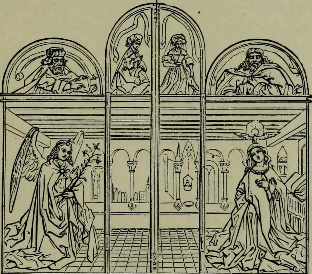 An illustration from German, Flemish and Dutch schools of painting : based on the handbook of Kugler, re-modelled by the late Prof. Dr. Waagen and thoroughly revised and in part re-written, 1904, leaf 95