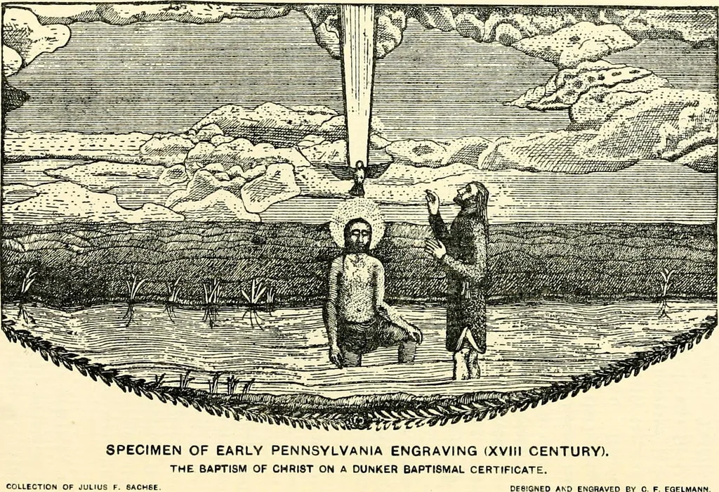 An illustration from The German sectarians of Pennsylvania : a critical and legendary history of the Ephrata Cloister and the Dunkers, 1899, leaf 141