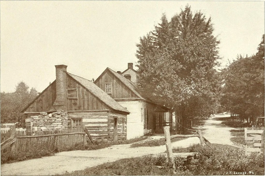 An illustration from The German sectarians of Pennsylvania : a critical and legendary history of the Ephrata Cloister and the Dunkers, 1899, leaf 179