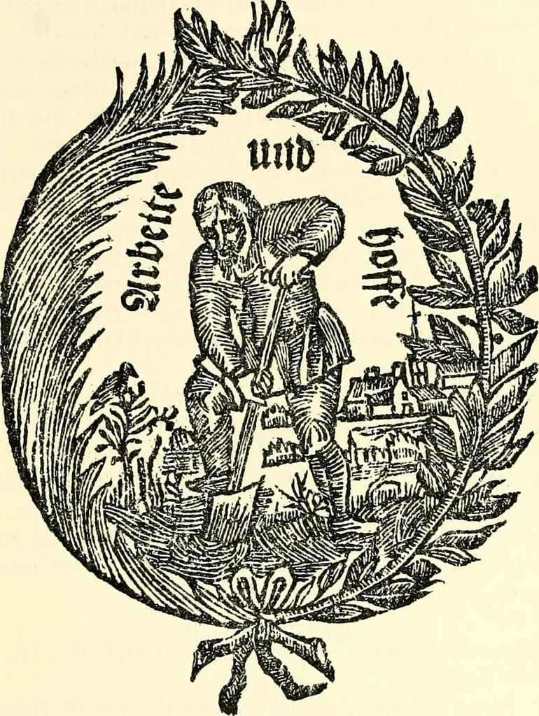 An illustration from The German sectarians of Pennsylvania : a critical and legendary history of the Ephrata Cloister and the Dunkers, 1899, leaf 345