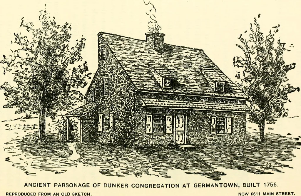 An illustration from The German sectarians of Pennsylvania : a critical and legendary history of the Ephrata Cloister and the Dunkers, 1899, leaf 366