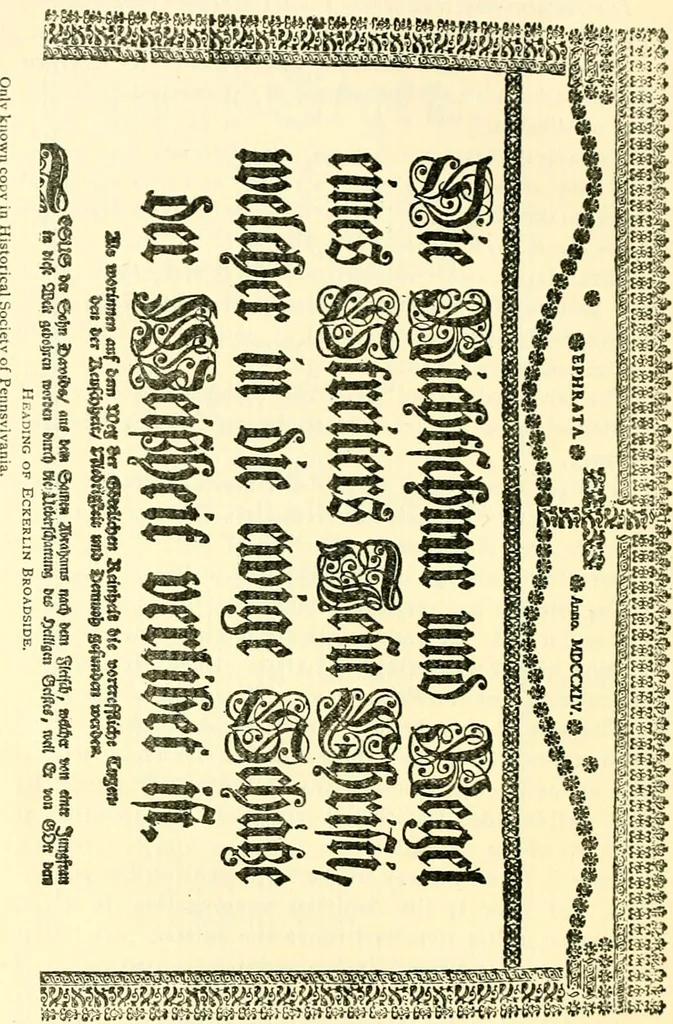 An illustration from The German sectarians of Pennsylvania : a critical and legendary history of the Ephrata Cloister and the Dunkers, 1899, leaf 303