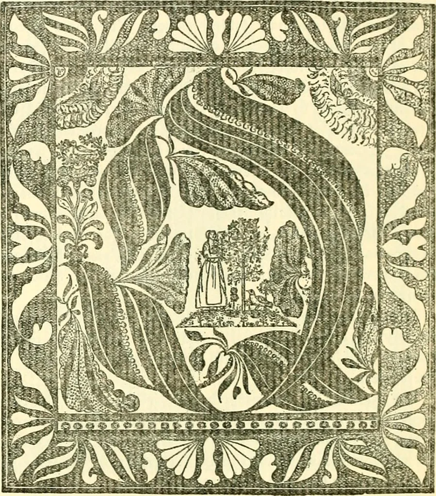 An illustration from The German sectarians of Pennsylvania : a critical and legendary history of the Ephrata Cloister and the Dunkers, 1899, leaf 393