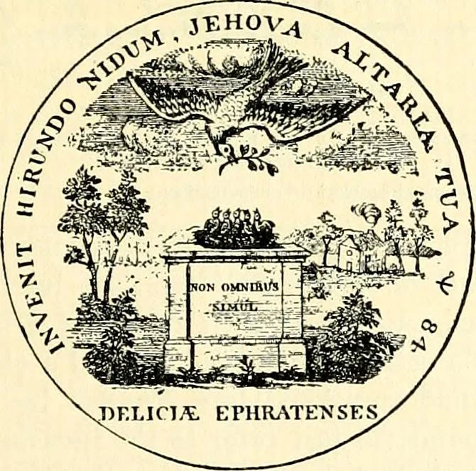 An illustration from The German sectarians of Pennsylvania : a critical and legendary history of the Ephrata Cloister and the Dunkers, 1899, leaf 596