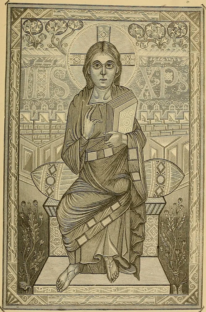 An illustration from Geschichte der karolingischen Malerei : ihr Bilderkreis and seine Quellen, 1894, leaf 157
