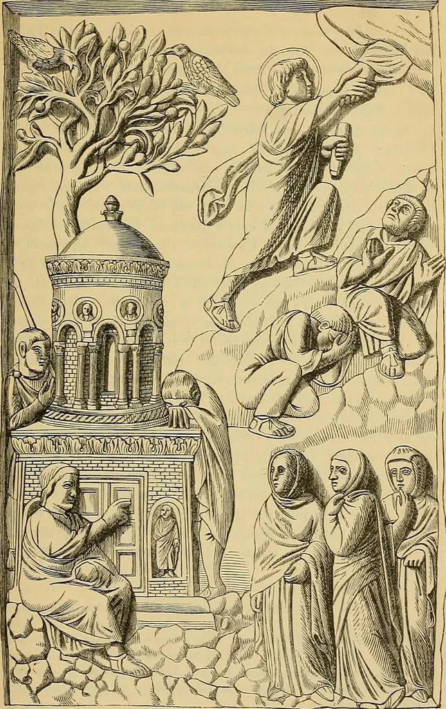 An illustration from Geschichte der karolingischen Malerei : ihr Bilderkreis and seine Quellen, 1894, leaf 195