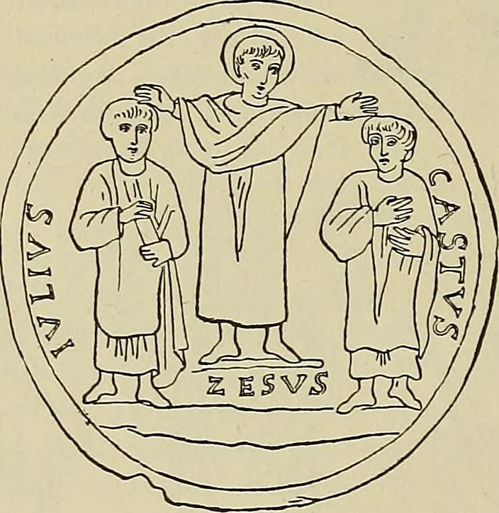 An illustration from Geschichte der karolingischen Malerei : ihr Bilderkreis and seine Quellen, 1894, leaf 278