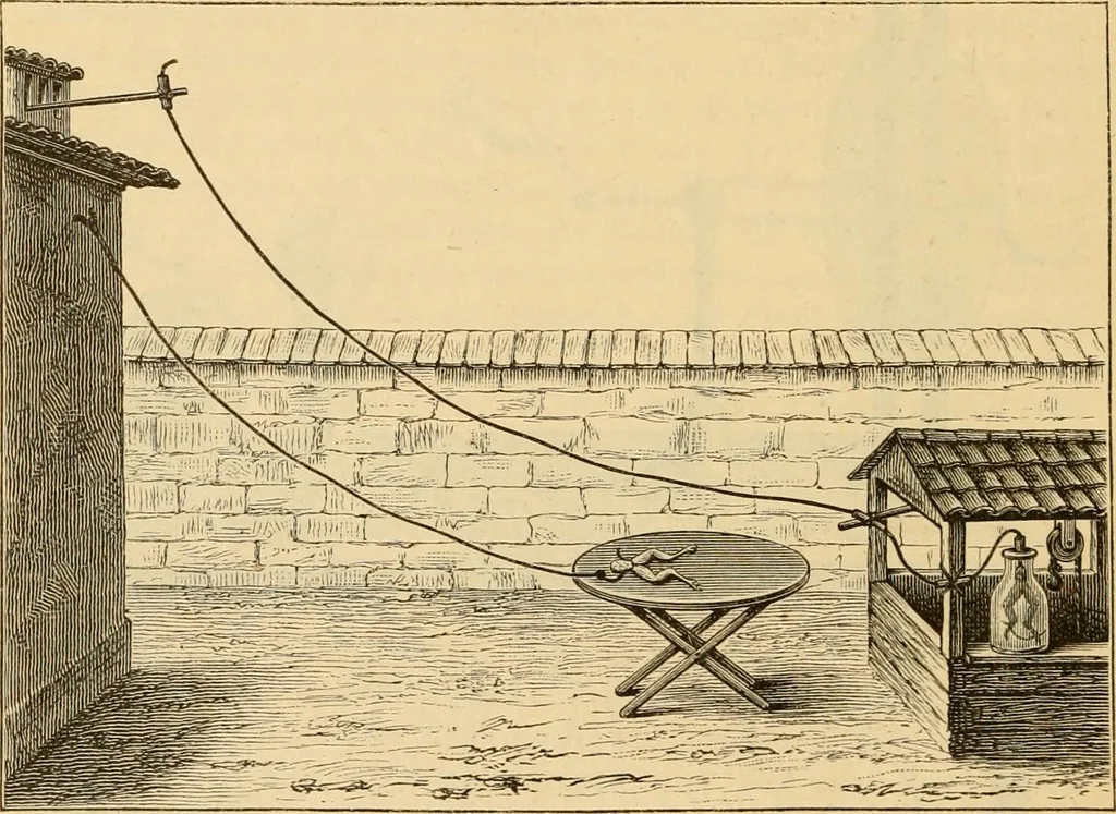An illustration from Die geschichte der physik in grundzügen; mit synchronistischen tabellen der mathematik, der chemie und beschreibenden naturwissenschaften sowie der allgemeinen geschichte, 1882, leaf 97
