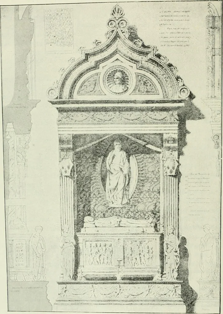An illustration from Geschichte des florentinischen Grabmals von den ältesten Zeiten bis Michelangelo, 1904, leaf 155