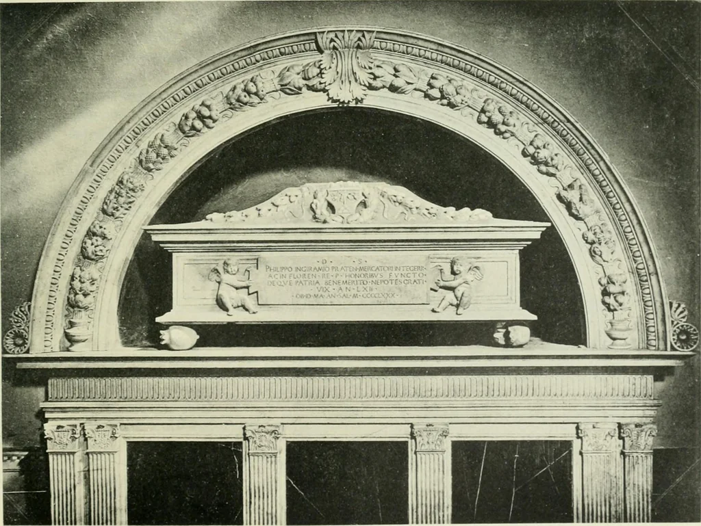 An illustration from Geschichte des florentinischen Grabmals von den ältesten Zeiten bis Michelangelo, 1904, leaf 222