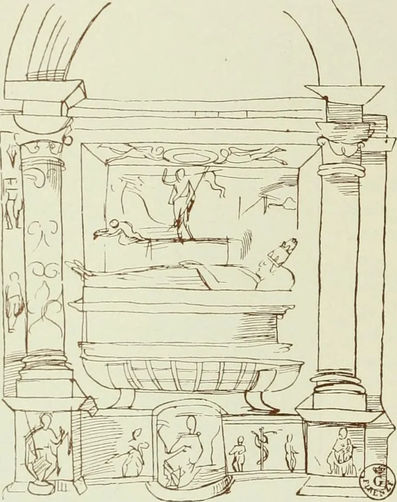 An illustration from Geschichte des florentinischen Grabmals von den ältesten Zeiten bis Michelangelo, 1904, leaf 311