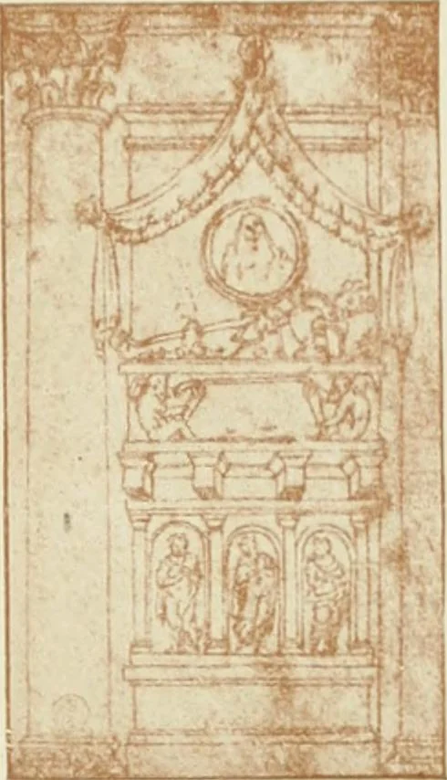 An illustration from Geschichte des florentinischen Grabmals von den ältesten Zeiten bis Michelangelo, 1904, leaf 488