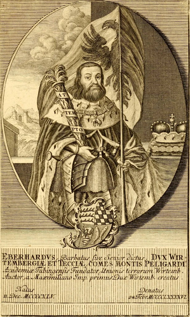 An illustration from Geschichte des Herzogthums Würtenberg unter der Regierung der Herzogen, 1764, leaf 564