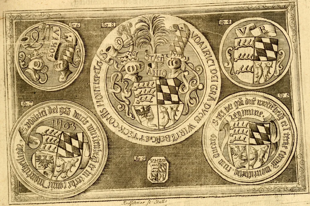 An illustration from Geschichte des Herzogthums Würtenberg unter der Regierung der Herzogen, 1764, leaf 66