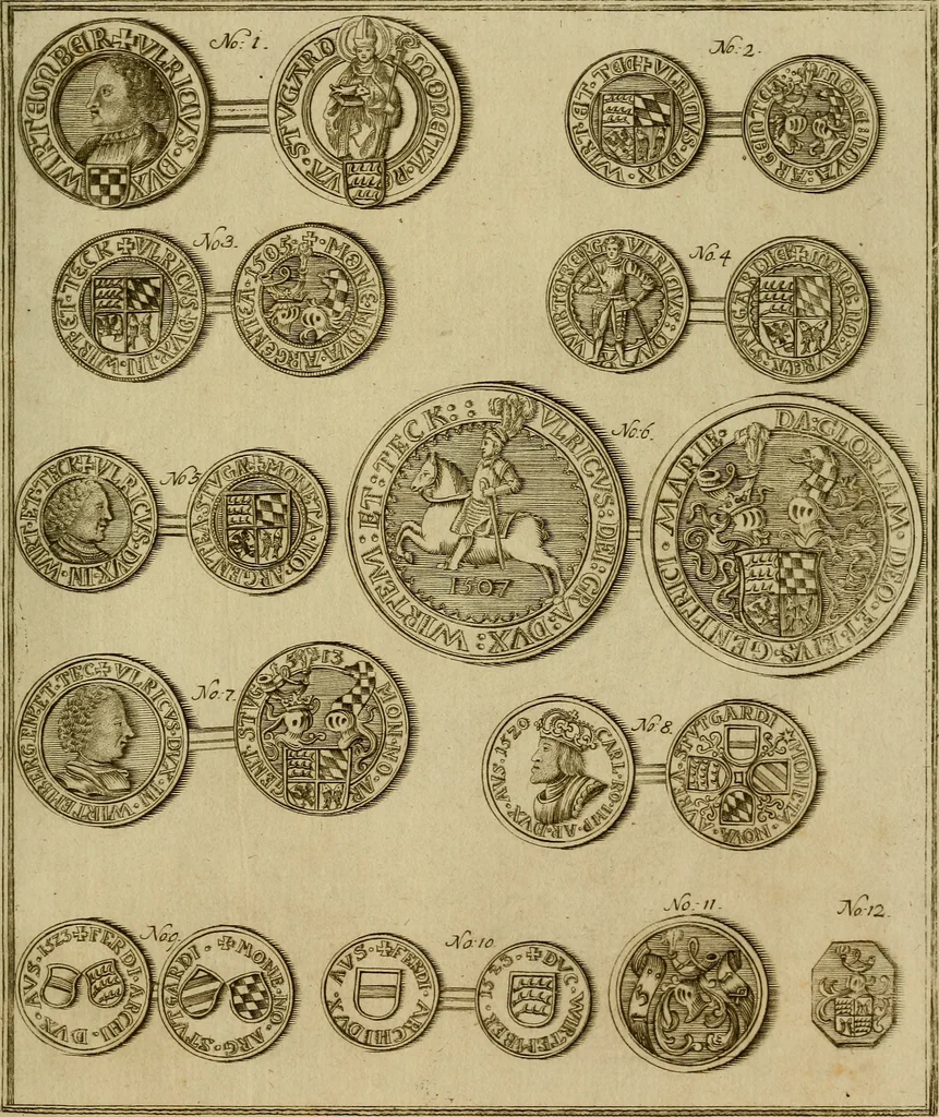An illustration from Geschichte des Herzogthums Würtenberg unter der Regierung der Herzogen, 1764, leaf 552