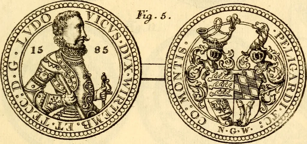 An illustration from Geschichte des Herzogthums Würtenberg unter der Regierung der Herzogen, 1764, leaf 468