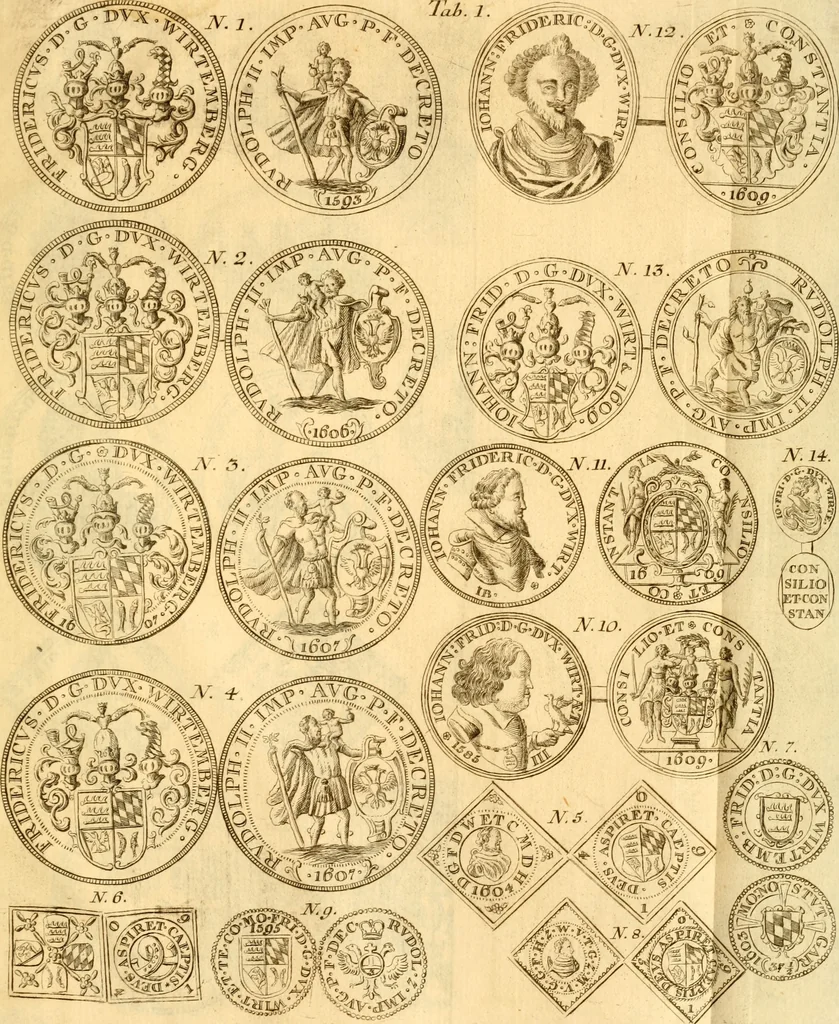 An illustration from Geschichte des Herzogthums Würtenberg unter der Regierung der Herzogen, 1764, leaf 484