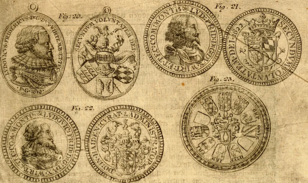 An illustration from Geschichte des Herzogthums Würtenberg unter der Regierung der Herzogen, 1764, leaf 16