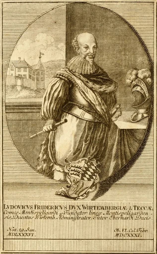An illustration from Geschichte des Herzogthums Würtenberg unter der Regierung der Herzogen, 1764, leaf 5
