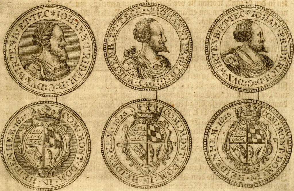 An illustration from Geschichte des Herzogthums Würtenberg unter der Regierung der Herzogen, 1764, leaf 8