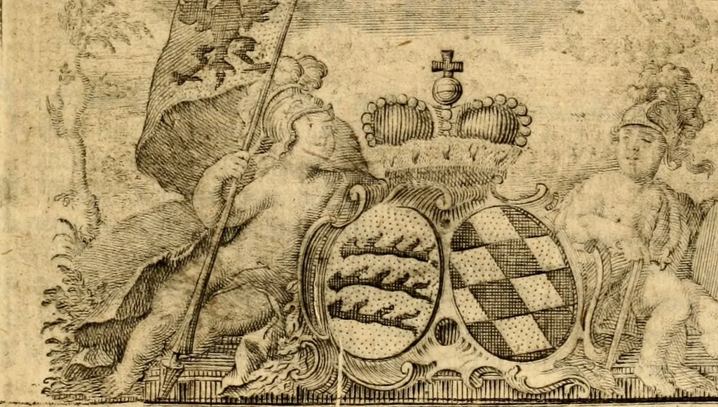 An illustration from Geschichte des Herzogthums Würtenberg unter der Regierung der Herzogen, 1764, leaf 6