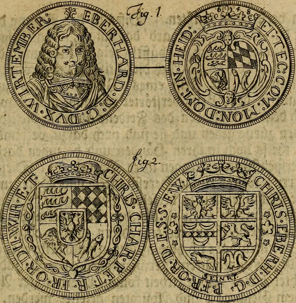 An illustration from Geschichte des Herzogthums Würtenberg unter der Regierung der Herzogen, 1764, leaf 8