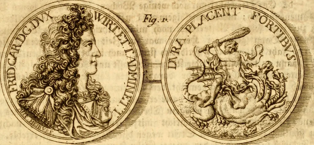 An illustration from Geschichte des Herzogthums Würtenberg unter der Regierung der Herzogen, 1764, leaf 16