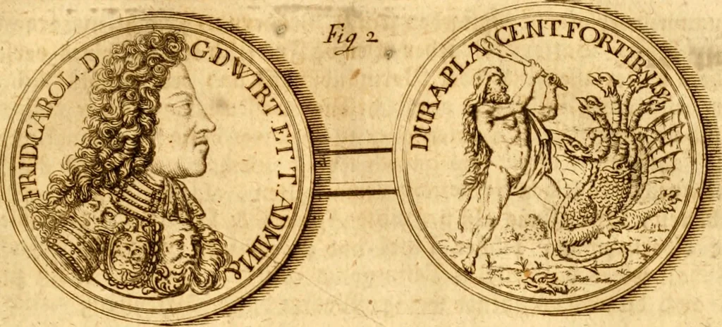 An illustration from Geschichte des Herzogthums Würtenberg unter der Regierung der Herzogen, 1764, leaf 266