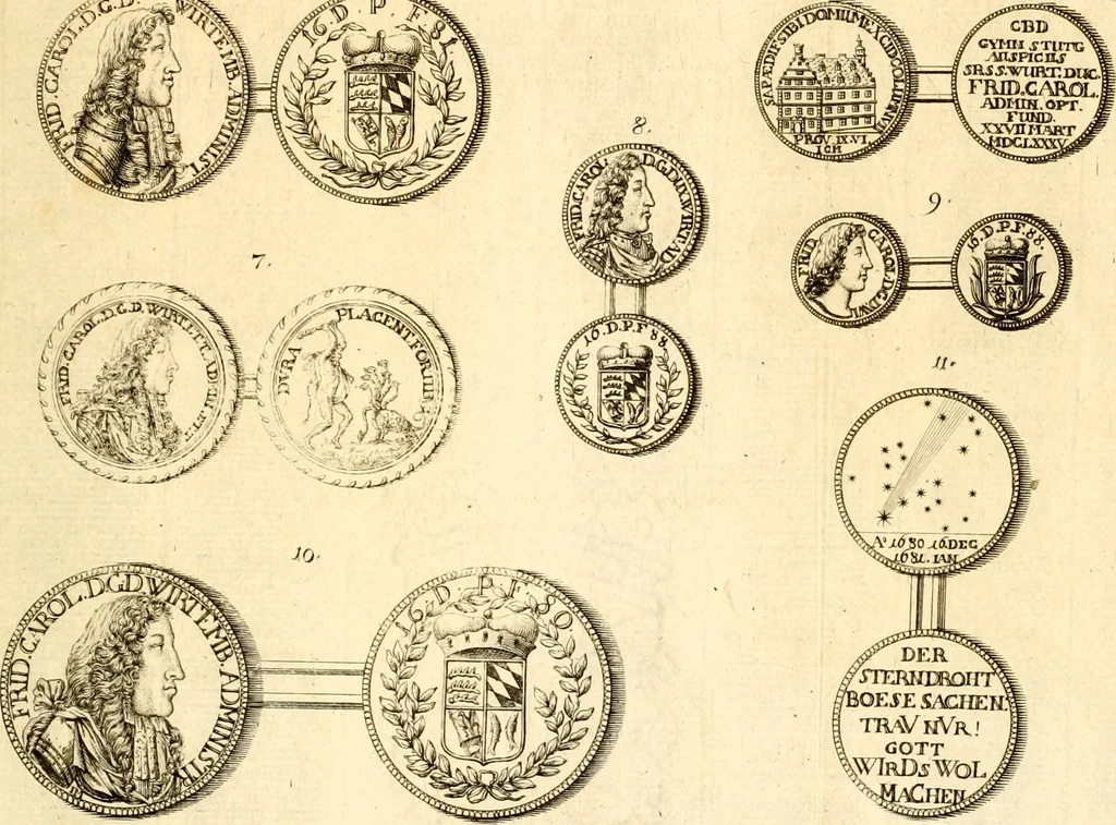 An illustration from Geschichte des Herzogthums Würtenberg unter der Regierung der Herzogen, 1764, leaf 476