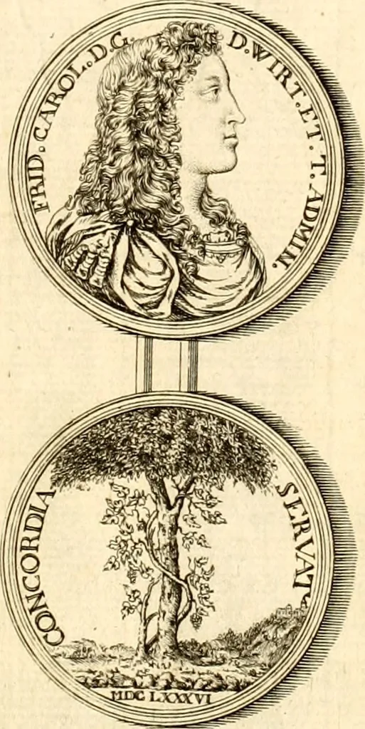 An illustration from Geschichte des Herzogthums Würtenberg unter der Regierung der Herzogen, 1764, leaf 476