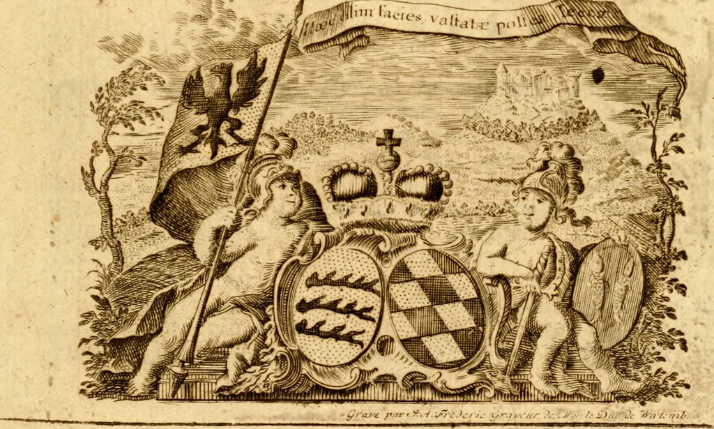 An illustration from Geschichte des Herzogthums Würtenberg unter der Regierung der Herzogen, 1764, leaf 6