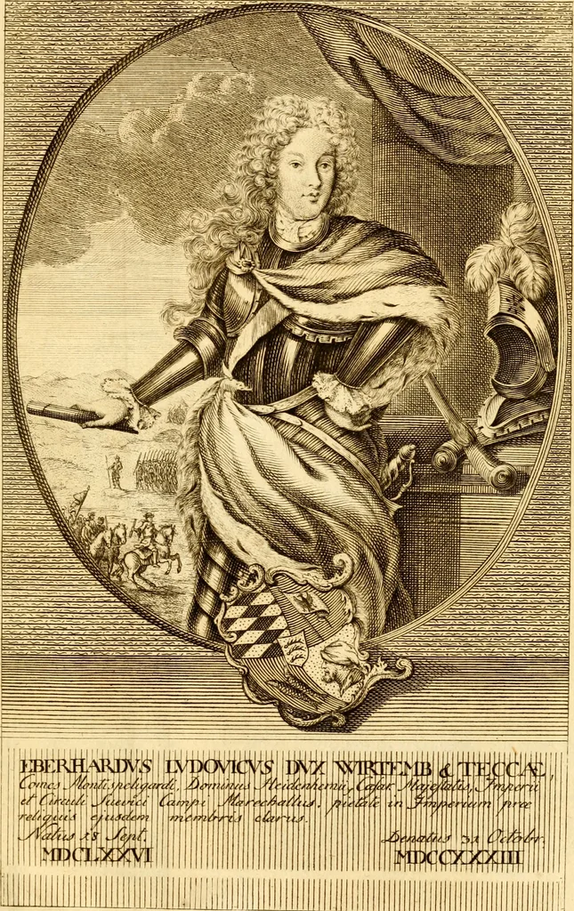 An illustration from Geschichte des Herzogthums Würtenberg unter der Regierung der Herzogen, 1764, leaf 520