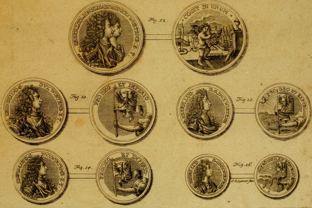 An illustration from Geschichte des Herzogthums Würtenberg unter der Regierung der Herzogen, 1764, leaf 524