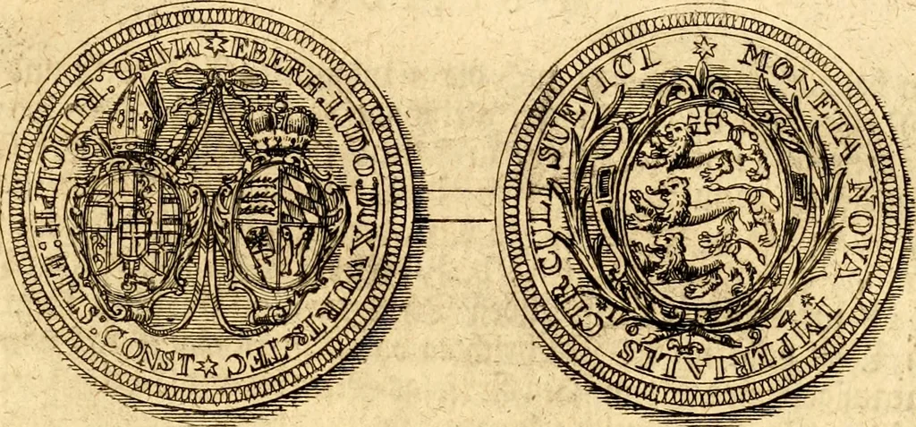 An illustration from Geschichte des Herzogthums Würtenberg unter der Regierung der Herzogen, 1764, leaf 8