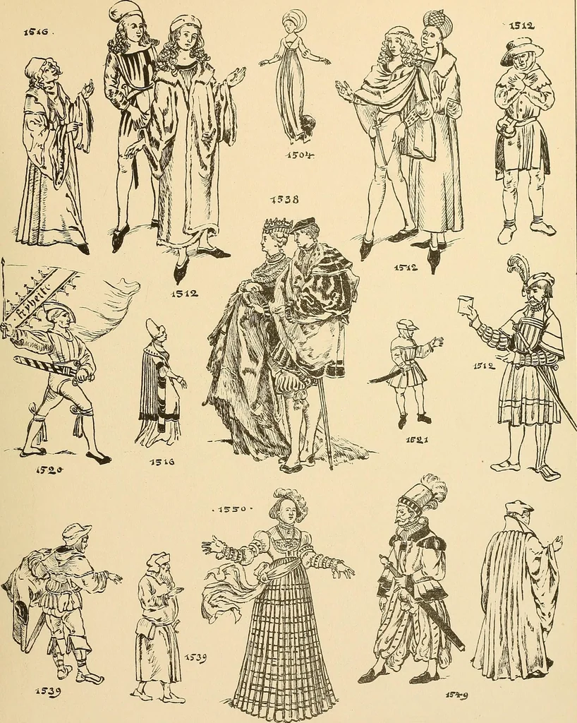An illustration from Geschichte des Kostüms, 1905, leaf 206
