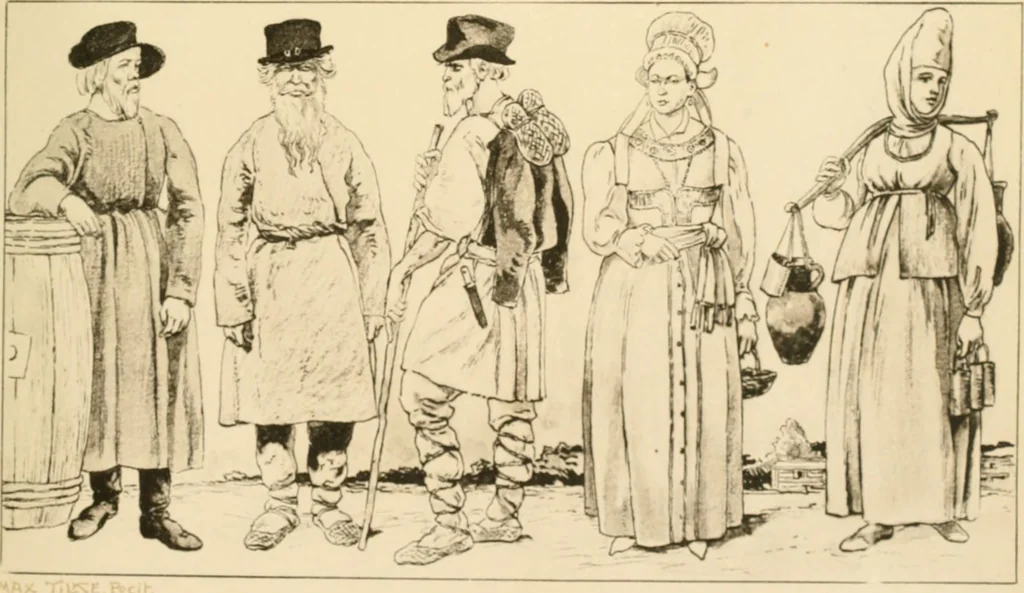An illustration from Geschichte des Kostüms, 1905, leaf 224
