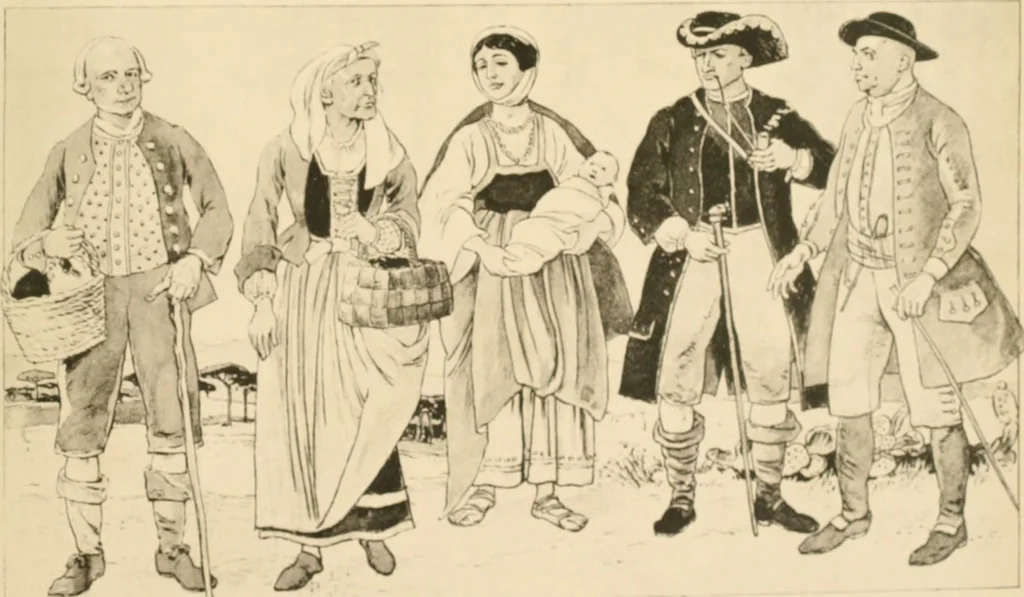 An illustration from Geschichte des Kostüms, 1905, leaf 36