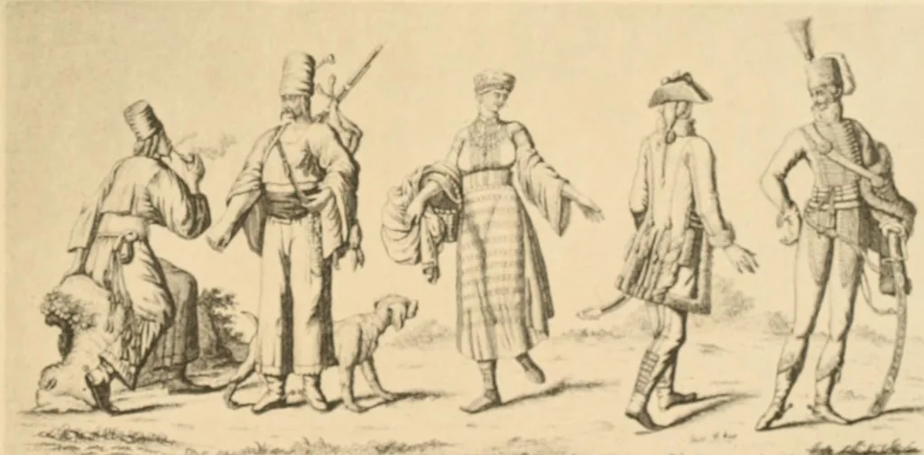 An illustration from Geschichte des Kostüms, 1905, leaf 40