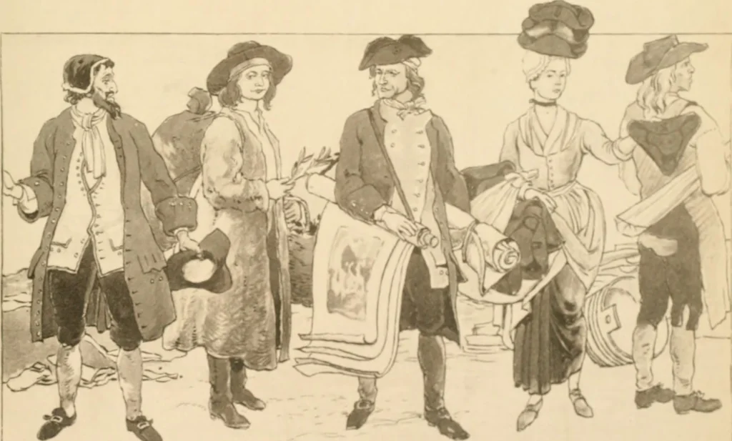 An illustration from Geschichte des Kostüms, 1905, leaf 44