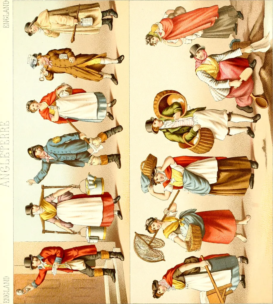 An illustration from Geschichte des kostüms in chronologischer entwicklung von A. Racinet, 1888, leaf 109
