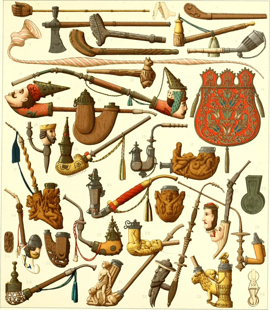 An illustration from Geschichte des kostüms in chronologischer entwicklung von A. Racinet, 1888, leaf 143