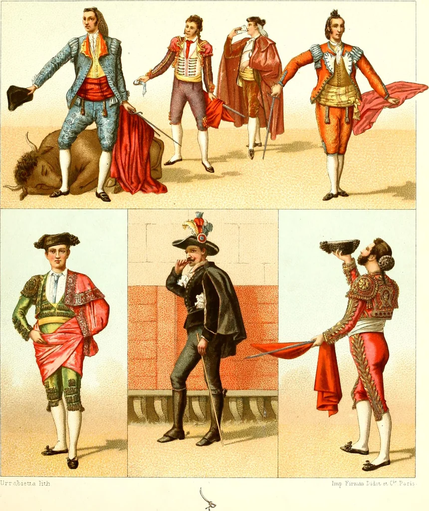 An illustration from Geschichte des kostüms in chronologischer entwicklung von A. Racinet, 1888, leaf 273
