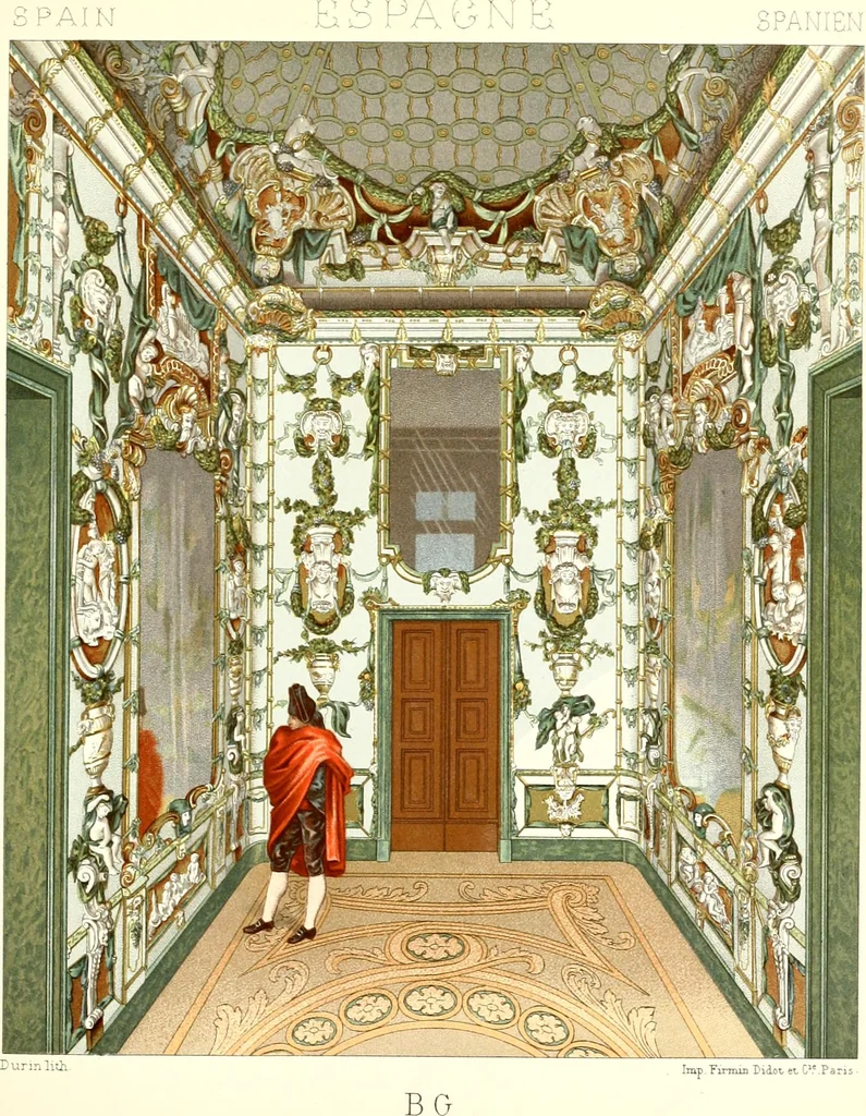 An illustration from Geschichte des kostüms in chronologischer entwicklung von A. Racinet, 1888, leaf 305