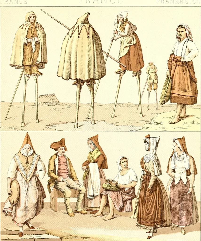 An illustration from Geschichte des kostüms in chronologischer entwicklung von A. Racinet, 1888, leaf 331
